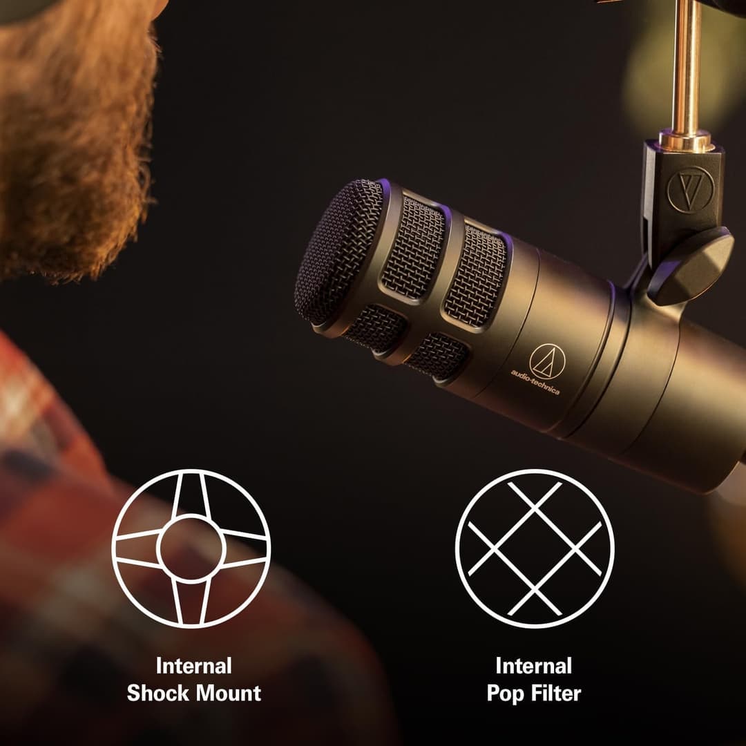 Audio-Technica AT 2040 Hypercardioid Dynamic Podcast Microphone - Black - Image 5