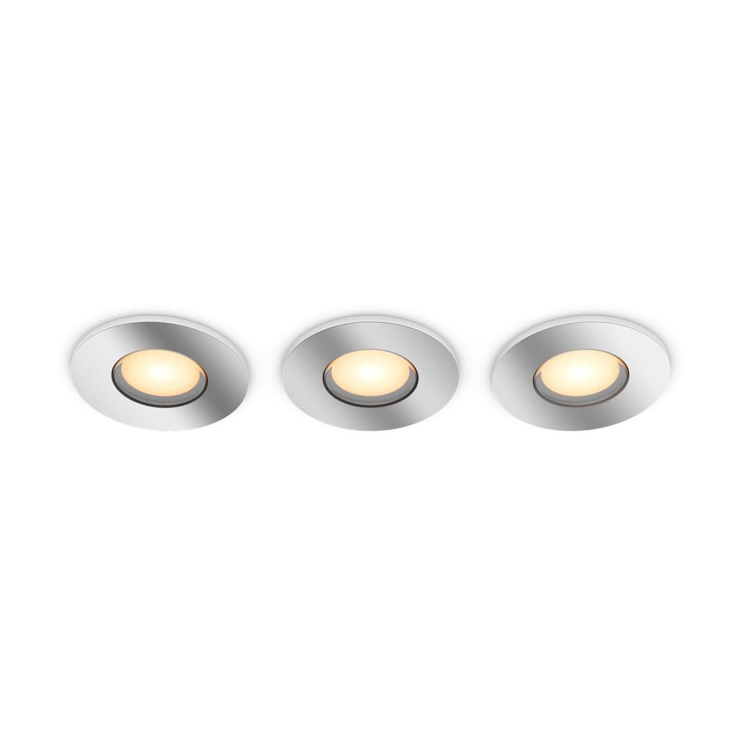 Philips Hue White Ambiance Adore Recessed Spot, 3 Pack - Silver, Polished - Image 2