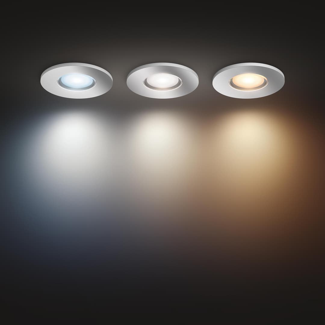 Philips Hue White Ambiance Adore Recessed Spot, 3 Pack - Silver, Polished - Image 4