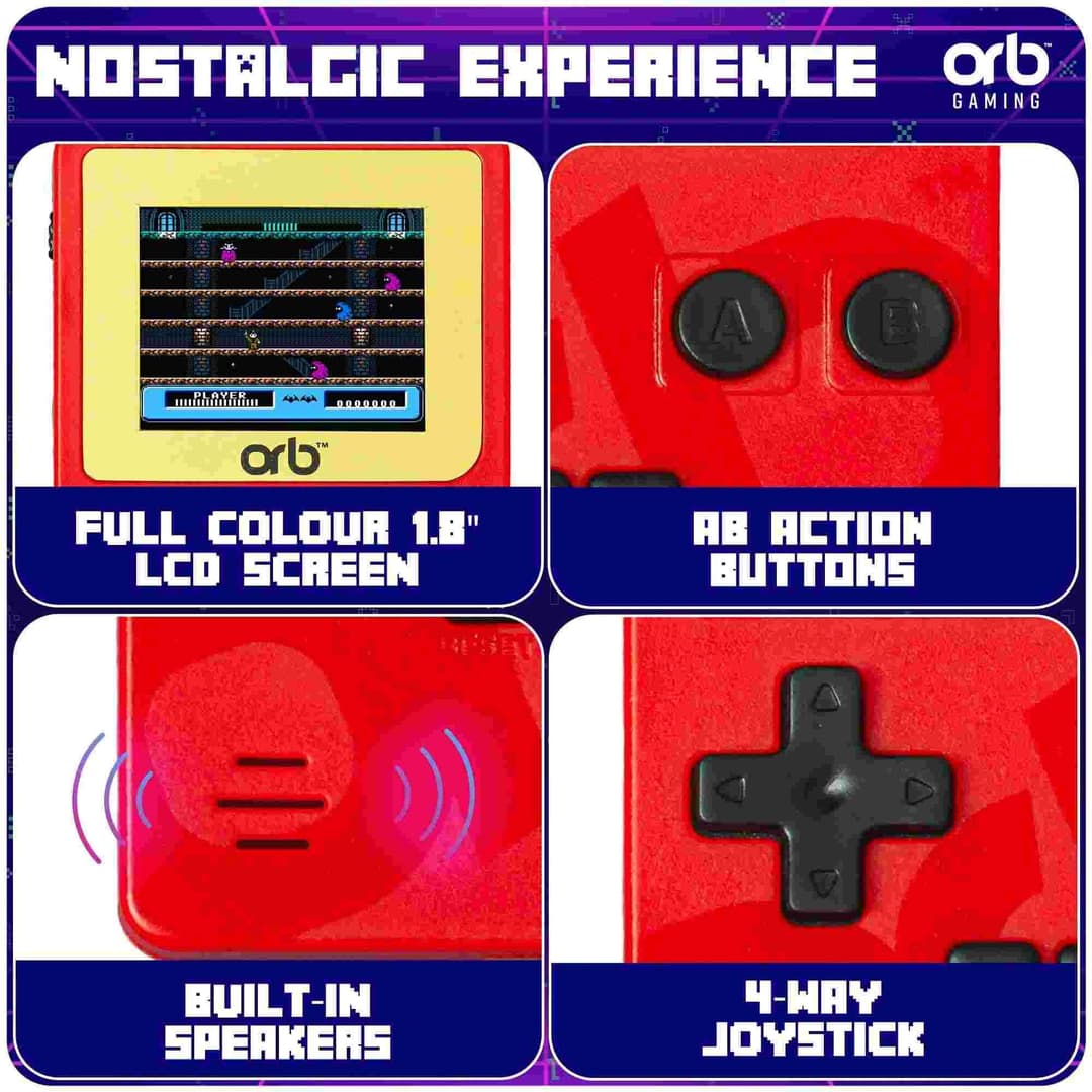 Orb - Retro Mini Handheld Games Console (150 Games) Gold - Image 3