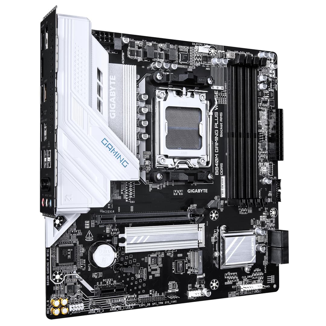 GIGABYTE B840M GAMING PLUS WIFI6E Motherboard - AMD Ryzen 9000 CPUs, 8+2+2 Phases VRM, up to 8200MHz DDR5(O.C), 2xPCIe 4.0 M.2, Wi-Fi 6E, 1GbE LAN, USB 3.2 Gen 2 - Image 3