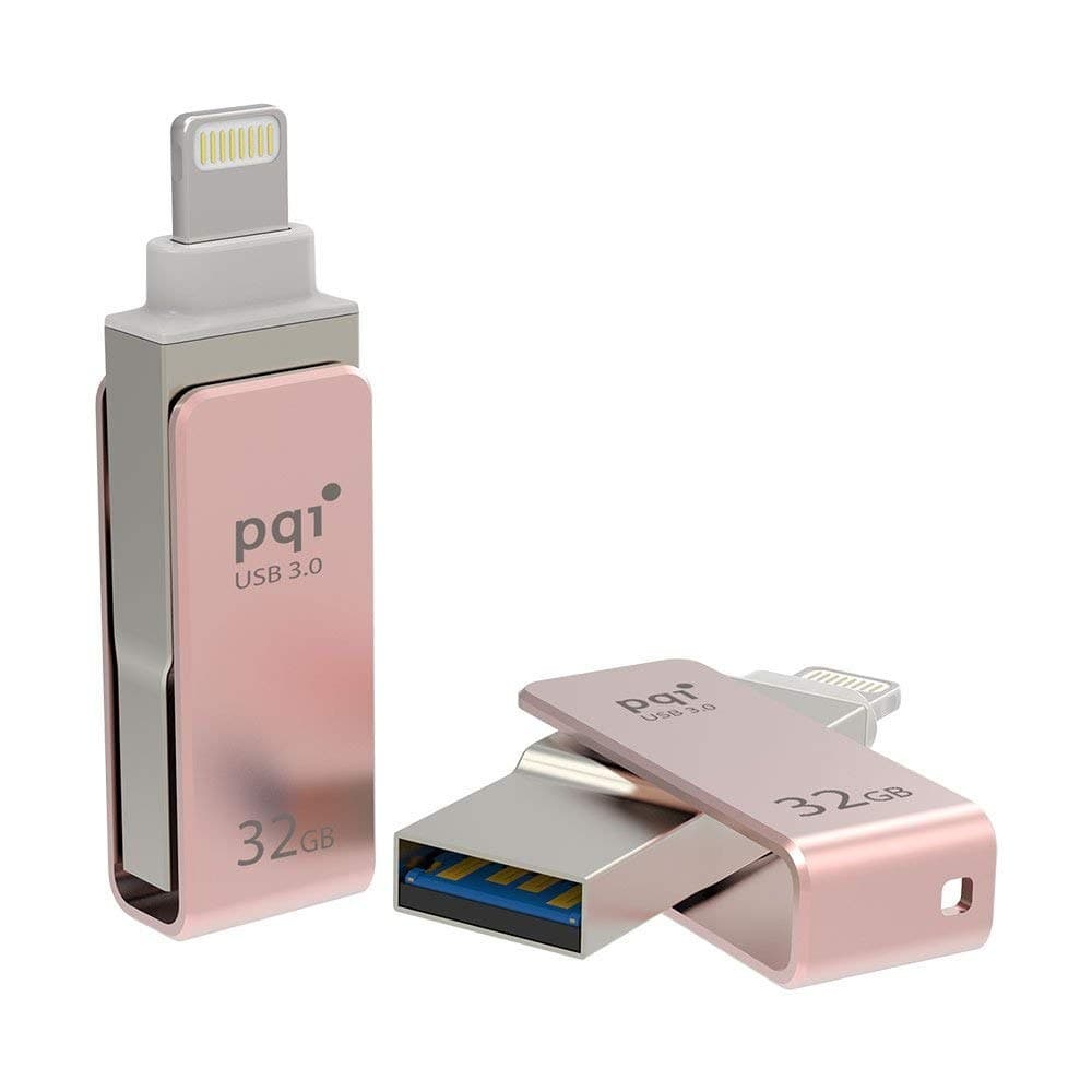 32GB PQI iConnect mini 102 USB Flash Drive for iPhone, iPod, iPad - Rose Gold - Image 3