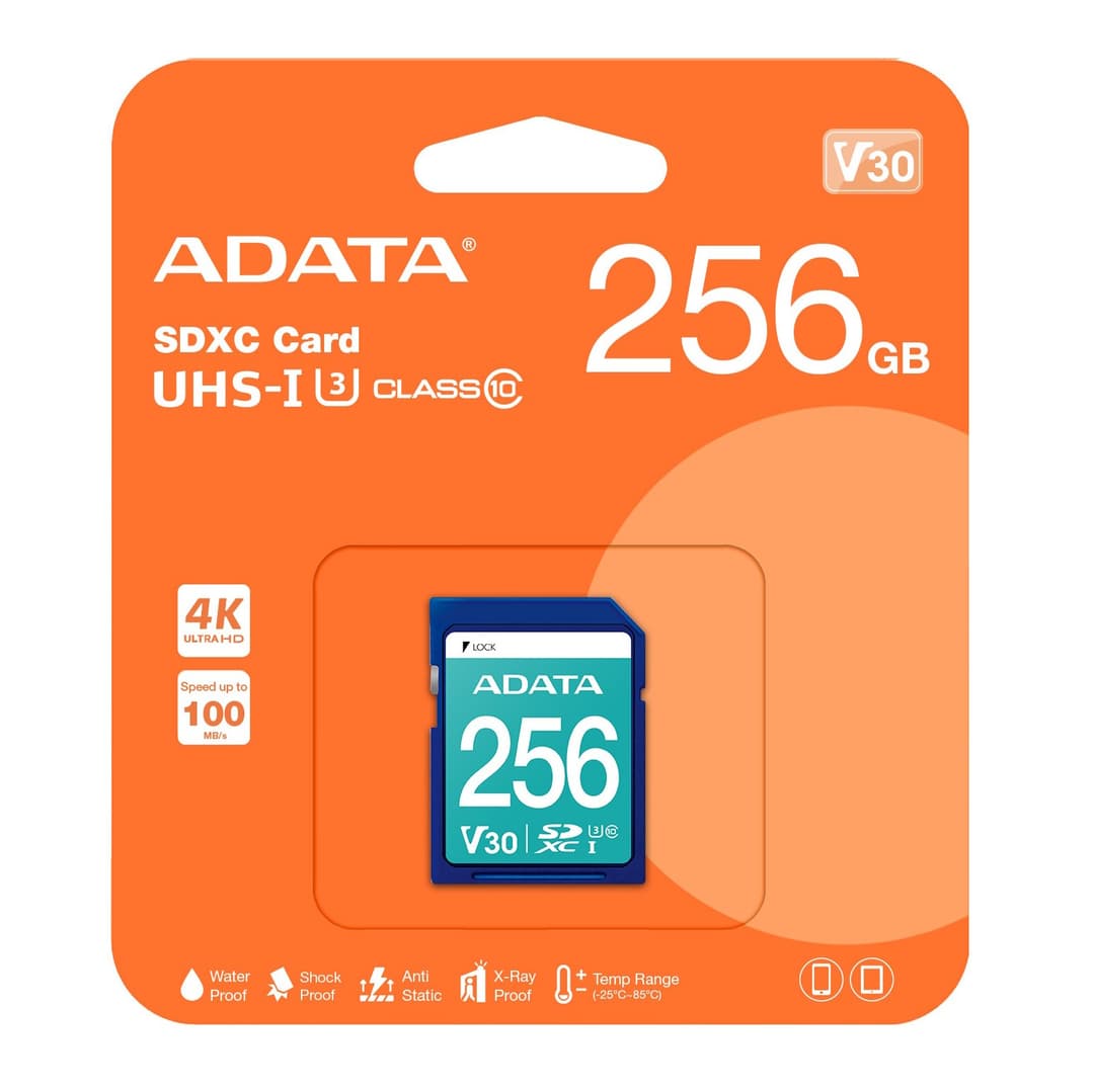 256GB AData Premier Pro SDXC Memory Card UHS-I U3 CL10 V30 4K Ultra HD - Image 2