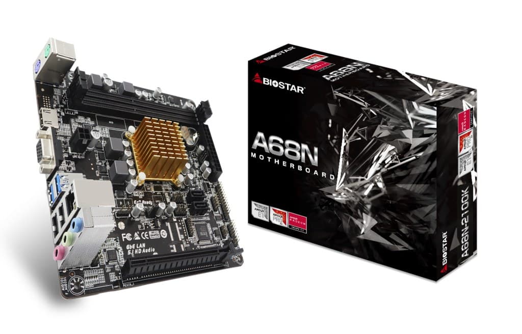 Biostar A68N-2100K motherboard mini ITX - Image 1