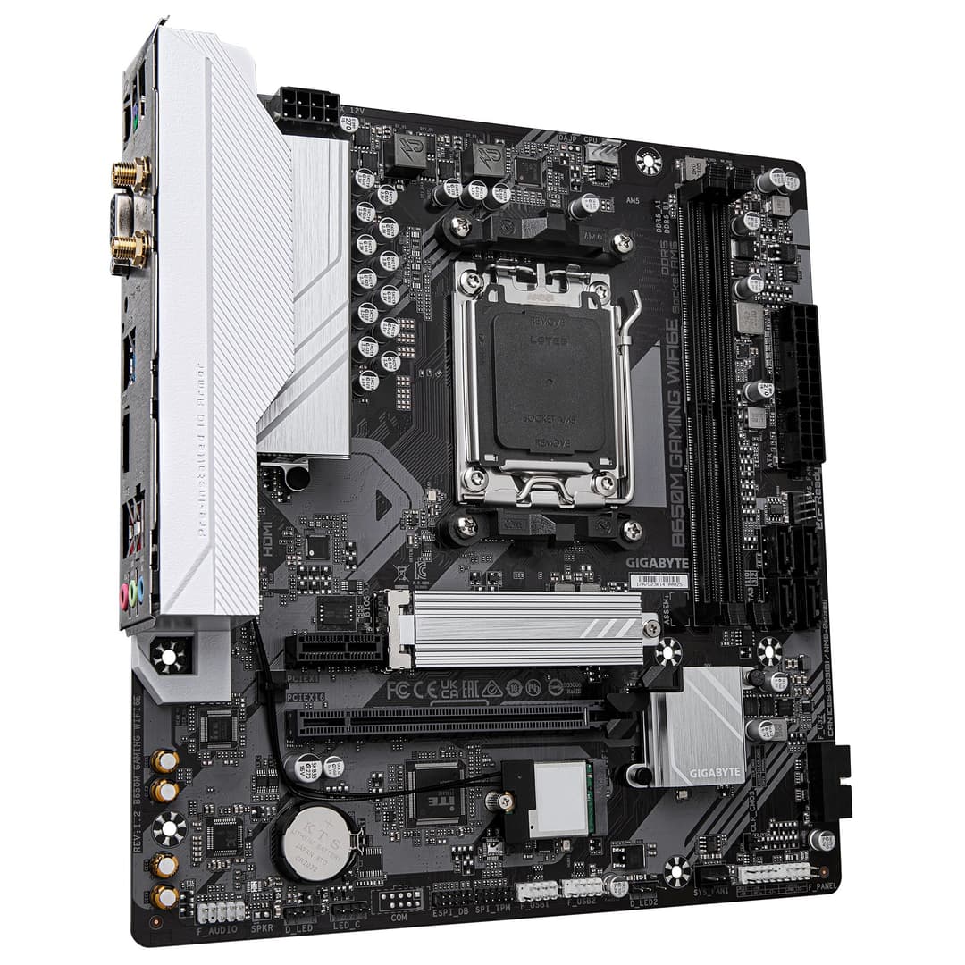 GIGABYTE B650M GAMING WIFI6E Motherboard - AMD Ryzen 9000 Series CPUs, 5+2+2 Phases VRM, up to 6400MHz DDR5 (OC), 1xPCIe 4.0 M.2, 2.5 GbE LAN, WIFI 6E, USB 3.2 Gen 1 - Image 3