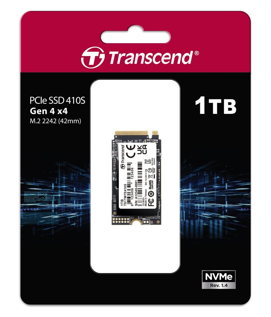 1TB Transcend 410S NVMe PCIe 4.0 M.2 2242 Gen4 x4 Internal SSD - Image 2