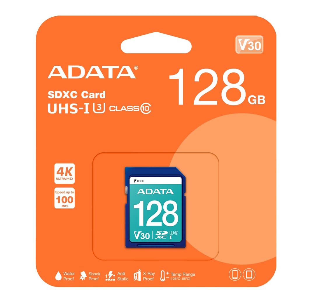 128GB AData Premier Pro SDXC Memory Card UHS-I U3 CL10 V30 4K Ultra HD - Image 2