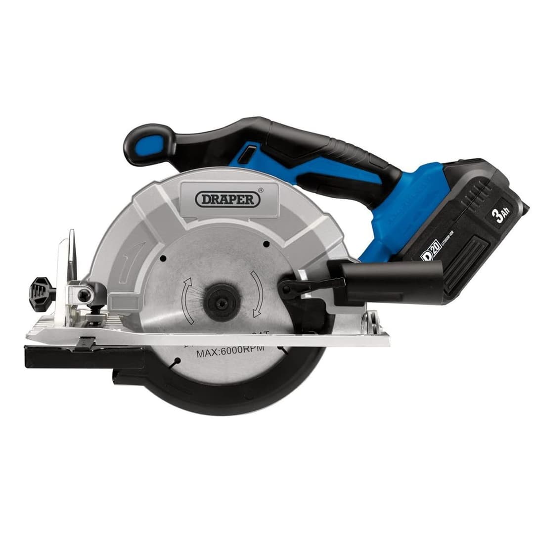 Draper D20 20V Brushless Circular Saw - Blue - Image 1