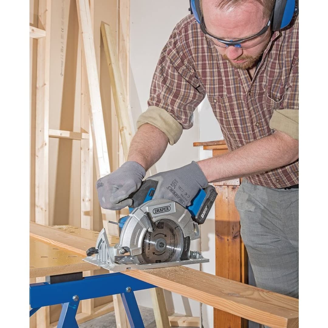 Draper D20 20V Brushless Circular Saw - Blue - Image 4