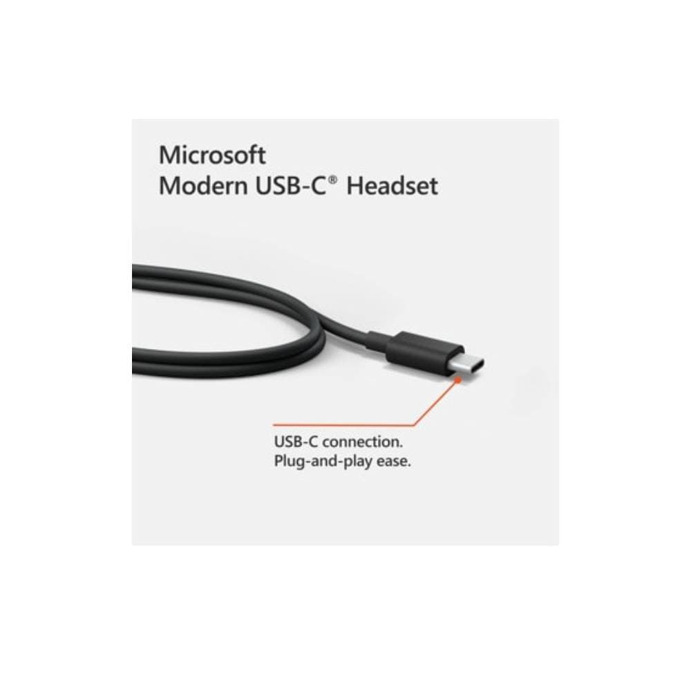 Microsoft Modern USB C Wired Headset Noise Reduction Boom Mic Black - I6N-00001 - Image 5