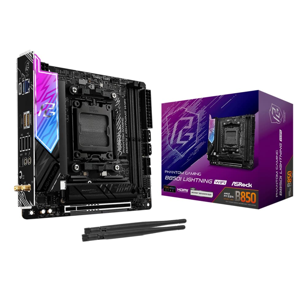 Asrock Phantom Gaming B850I Lightning WiFi  Mini-ITX AMD Socket AM5 Motherboard - Image 2
