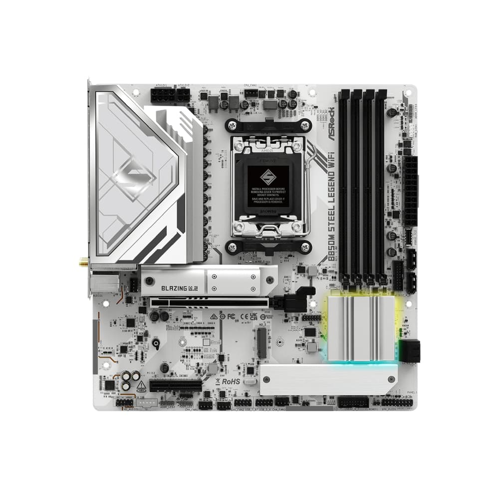 Asrock B850M Steel Legend WiFi Micro-ATX AMD Socket AM5 Motherboard - White - Image 5