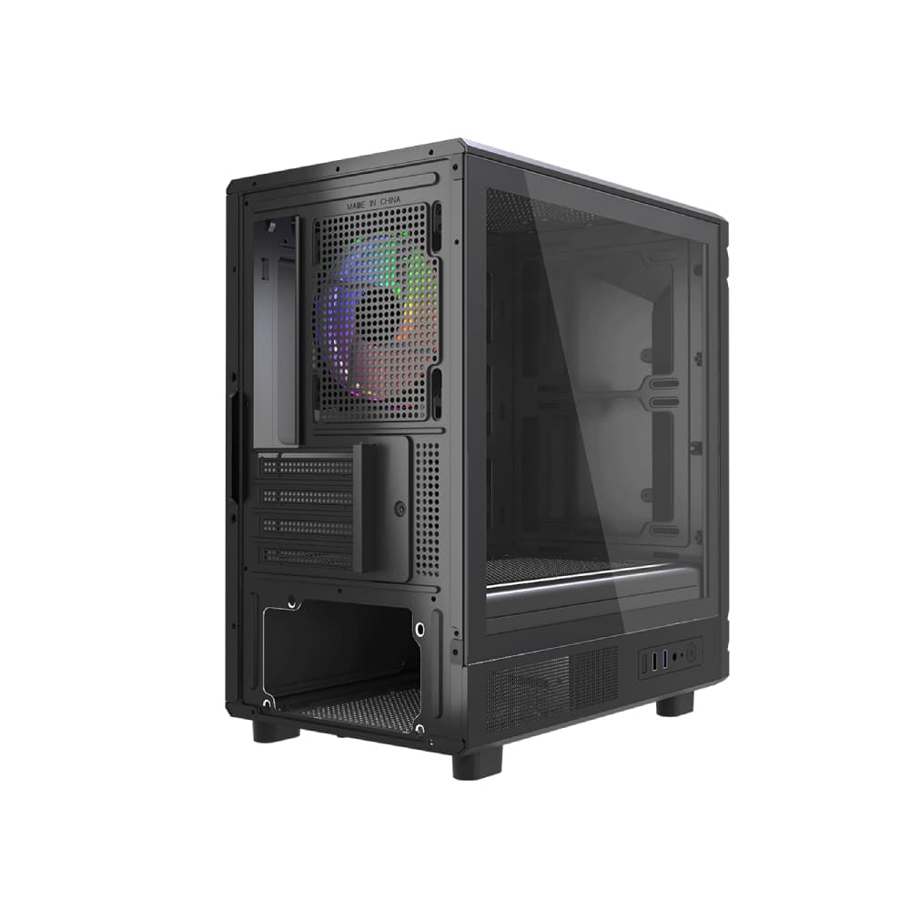 Vida Apollo M Micro-ATX Tempered Glass Gaming PC Case - Black - Image 5