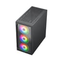 Vida Lucid Micro-ATX Tower Tempered Glass Gaming PC Case - Black thumbnail 3