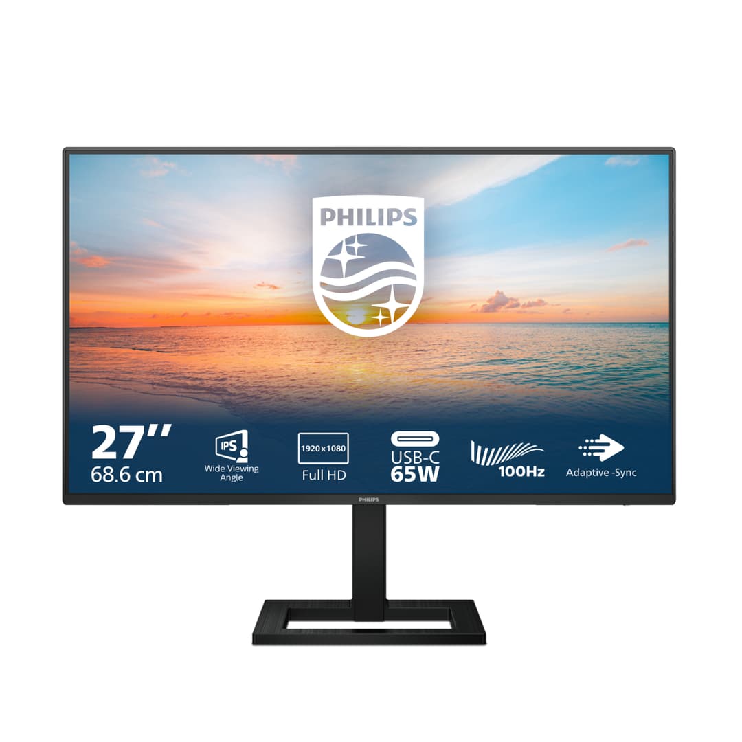 Philips 27E1N1300AE 27" IPS Full HD 100Hz USB-C Height Adjustable Monitor with Speakers - Image 1