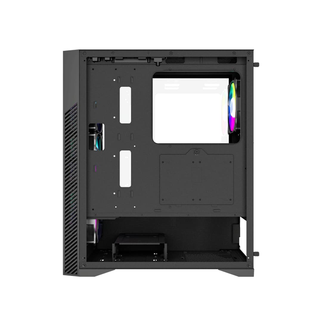 Vida Typhoon ATX ARGB Tempered Glass Gaming PC Case - Black - Image 4