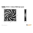 Be Quiet! Pure Wings 3 120mm PWM high-speed 4-Pole Fan Motor Technology 4-pin PWM PC Fan thumbnail 4