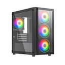 Vida Lucid Micro-ATX Tower Tempered Glass Gaming PC Case - Black thumbnail 1