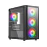 Vida Lucid Micro-ATX Tower Tempered Glass Gaming PC Case - Black