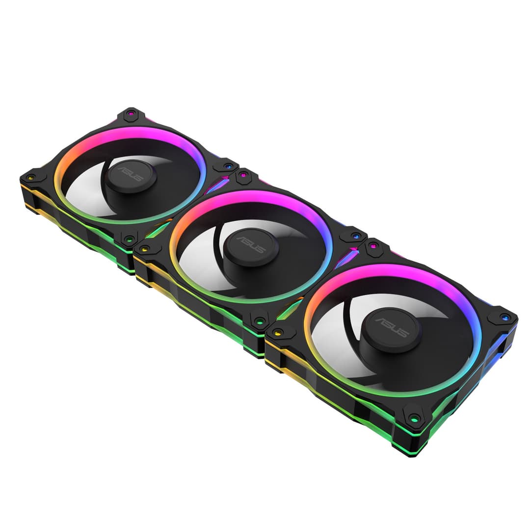 ASUS Prime MR120 ARGB 120mm PC Fan Triple Pack - Black - Image 1