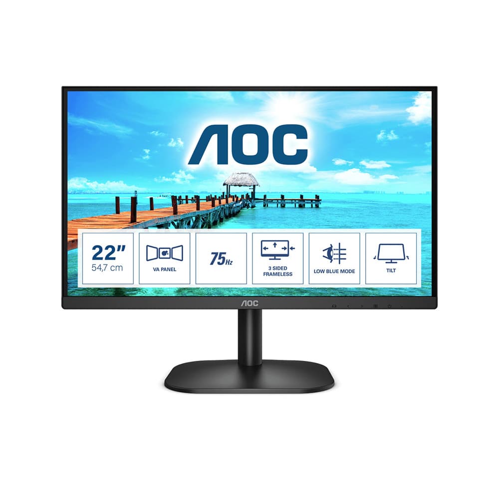 AOC B2 22B2H/EU 21.5 inch 1920 x 1080 Full HD VA LED 75 Hz 4 ms Flat Monitor - Image 1
