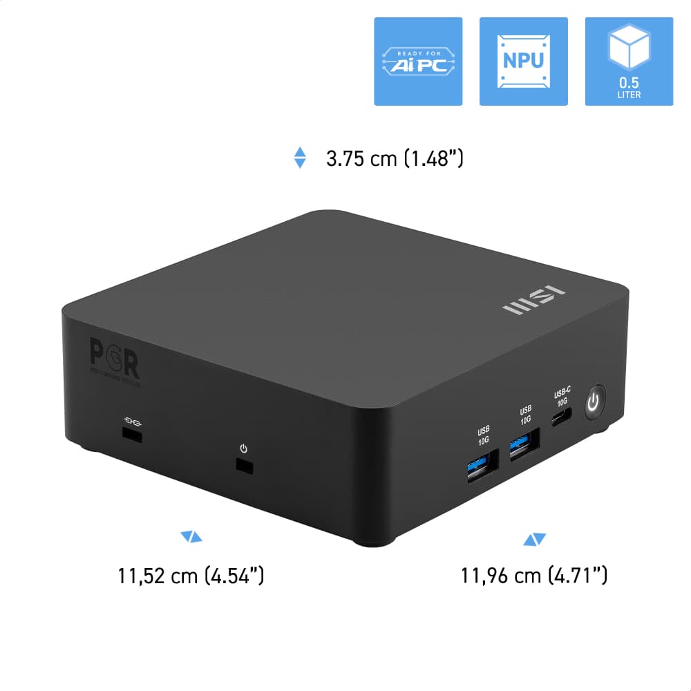 MSI Cubi NUC AI 1UMG Intel Core Ultra 7 155H NO RAM NO Storage NO OS Barebone SFF Mini Desktop PC - Image 2