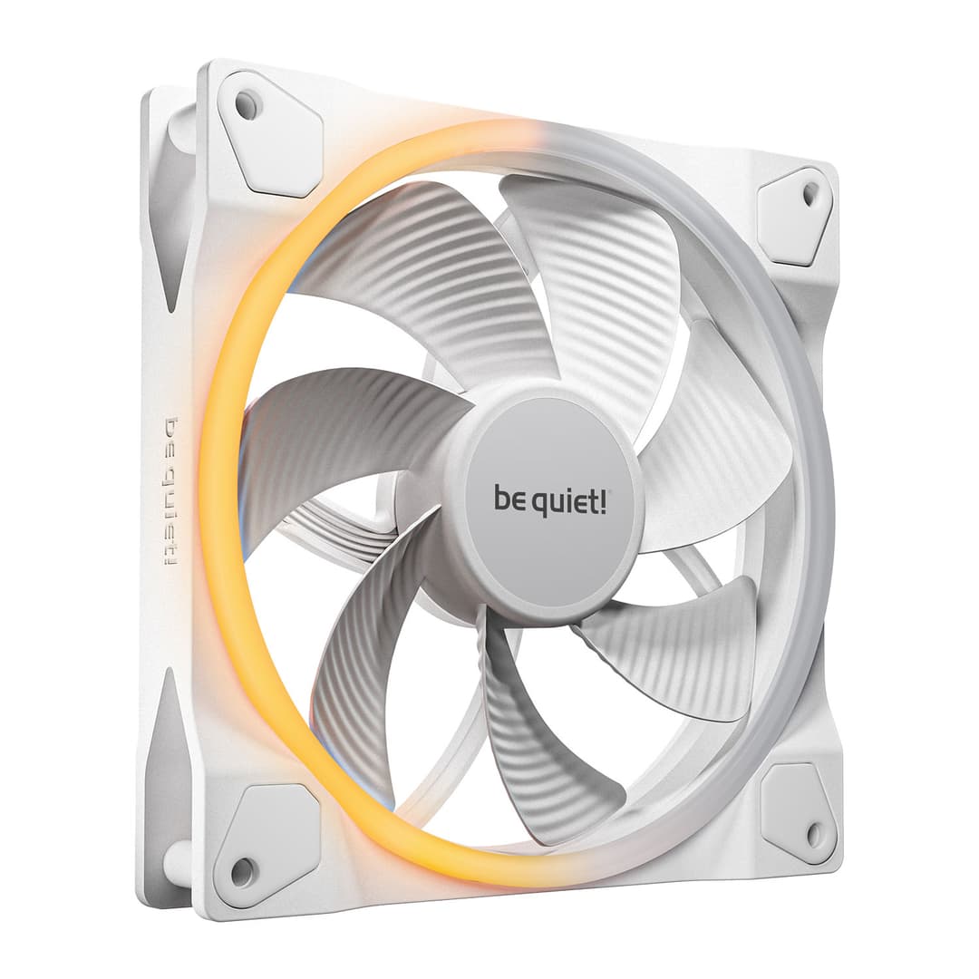 be quiet! Light Wings 140mm ARGB Reverse PWM Case Fan - White - Image 1