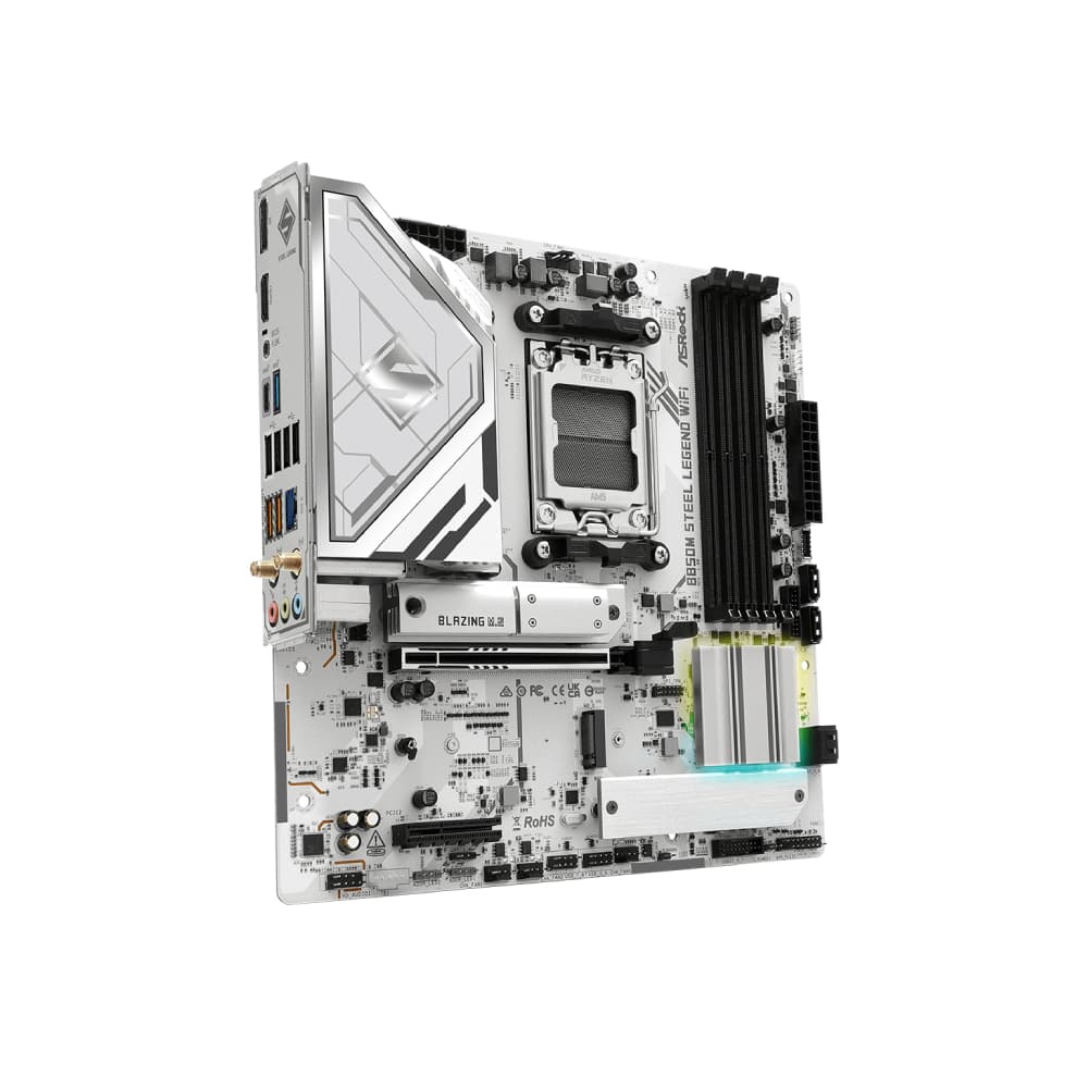 Asrock B850M Steel Legend WiFi Micro-ATX AMD Socket AM5 Motherboard - White - Image 4