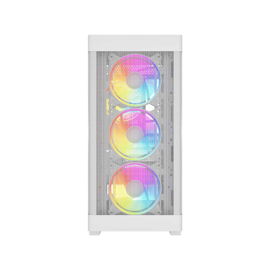 Vida Zephyr V2 Micro-ATX ARGB Tempered Glass Gaming PC Case - White - Image 2