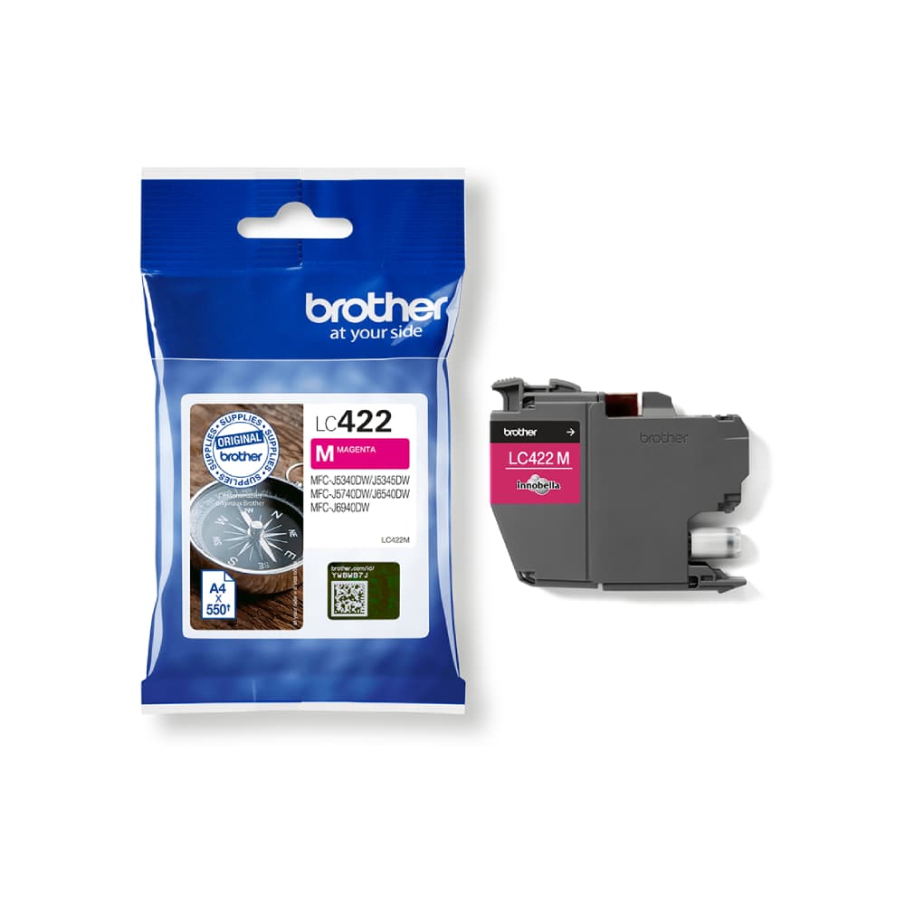 Brother LC422M Magenta 550 Pages Yield Ink Cartridge - Image 1
