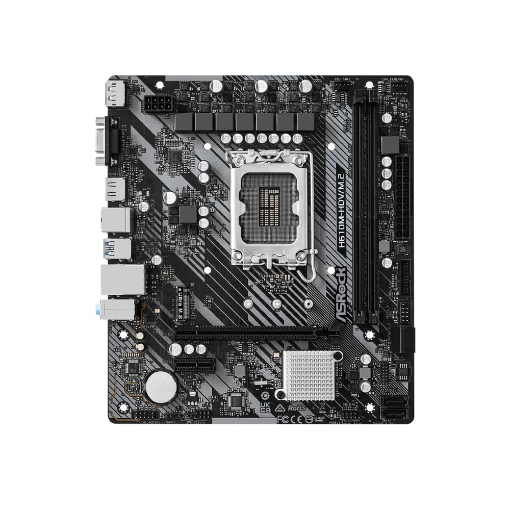 Asrock H610M-HDV/M.2 R2.0 Micro-ATX Intel LGA 1700 Motherboard - Image 2