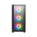 Vida Lucid Micro-ATX Tower Tempered Glass Gaming PC Case - Black thumbnail 4