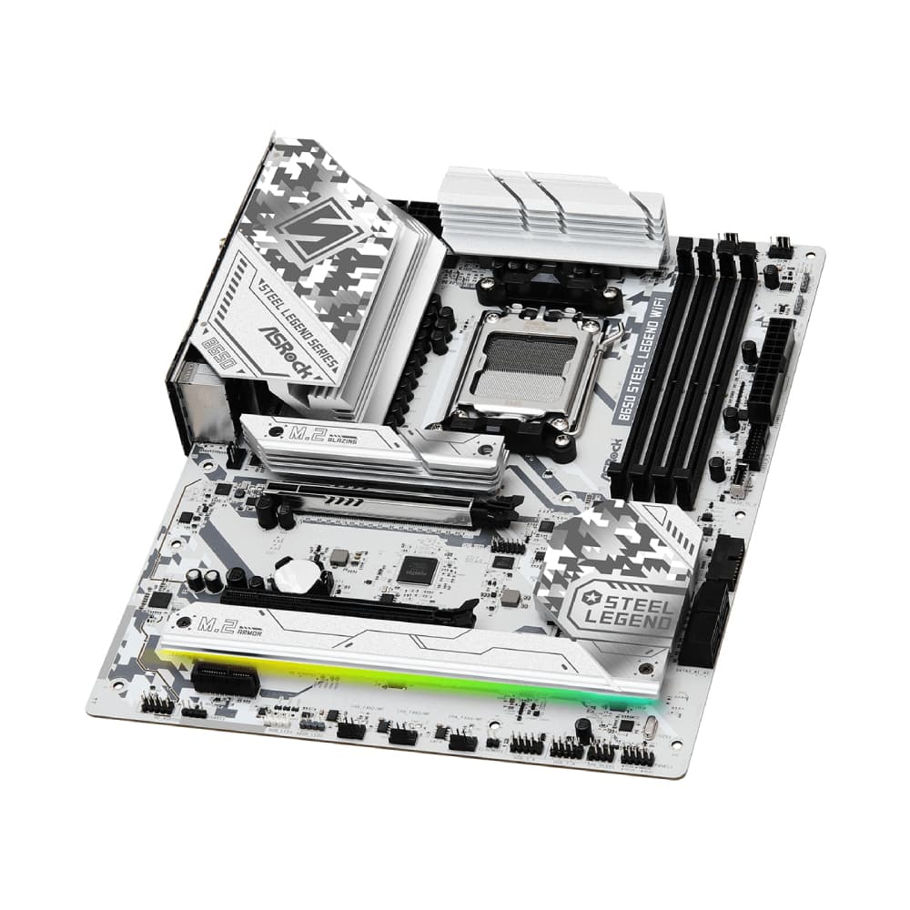 Asrock B650 Steel Legend WiFi  ATX AMD Socket AM5 Motherboard - White - Image 5