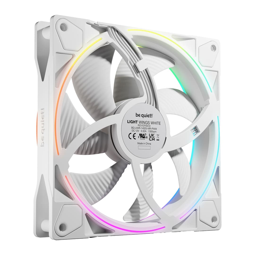 be quiet! Light Wings 140mm ARGB Reverse PWM Case Fan - White - Image 4