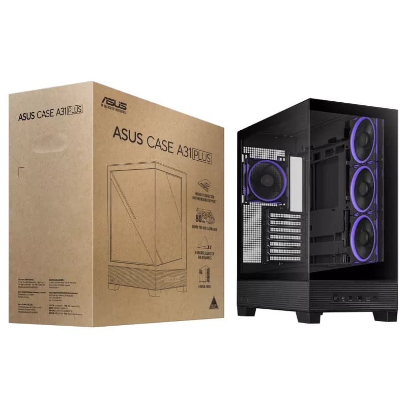 ASUS A31 PLUS TG ARGB Tempared Glass Mid Tower Gaming PC Case