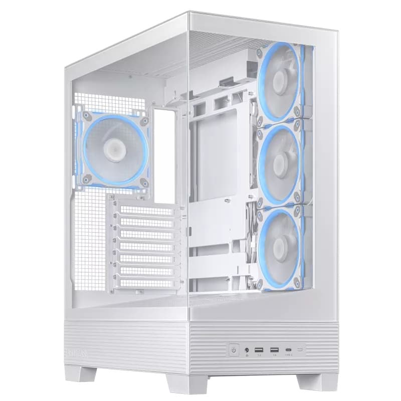 ASUS A31 PLUS TG ARGB Tempared Glass Mid Tower Gaming PC Case - White - Image 2