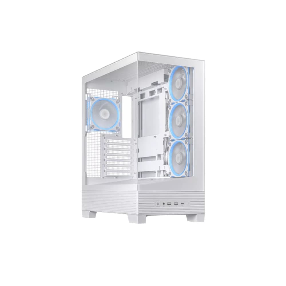 ASUS A31 PLUS TG ARGB Tempared Glass Mid Tower Gaming PC Case - White - Image 7
