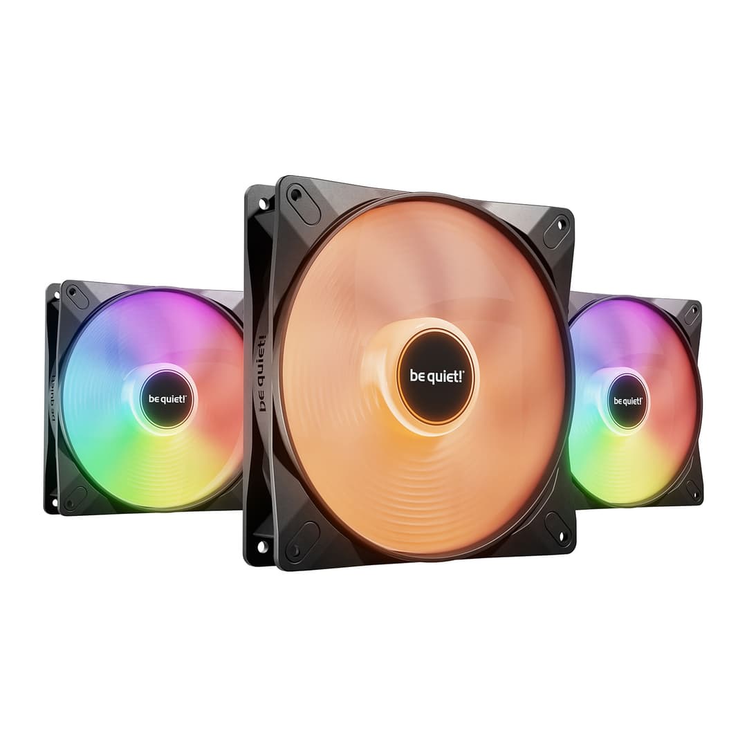 be quiet! Light Wings LX 140mm ARGB 7 Blades Case Fan - Black Triple Pack - Image 2