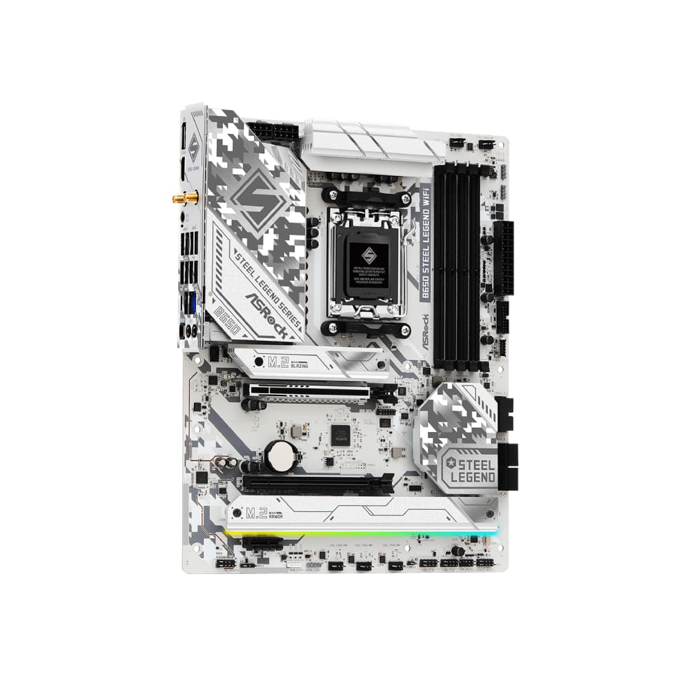 Asrock B650 Steel Legend WiFi  ATX AMD Socket AM5 Motherboard - White - Image 3