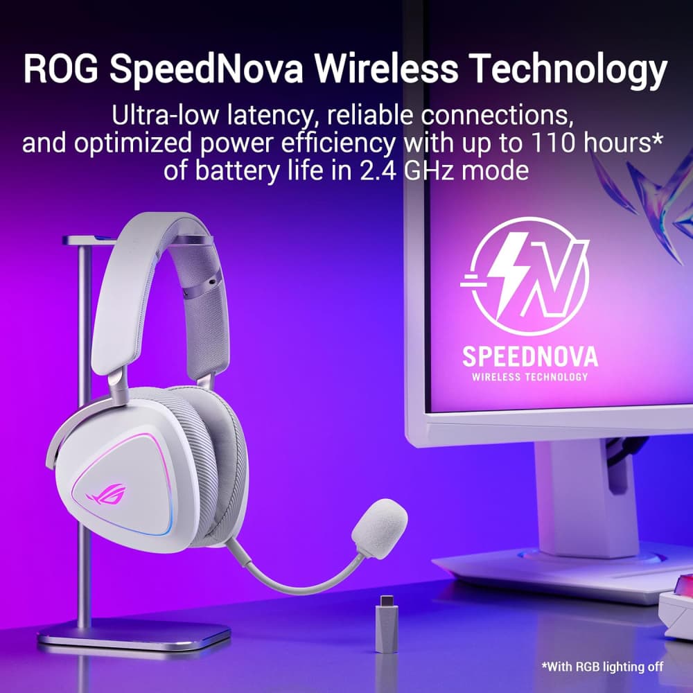 ASUS ROG Delta II Tri-mode Wireless Gaming Headset - White - Image 4