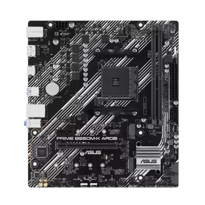 ASUS Prime B550M-K ARGB AMD B550 Micro-ATX Socket AM4 Motherboard - Image 3