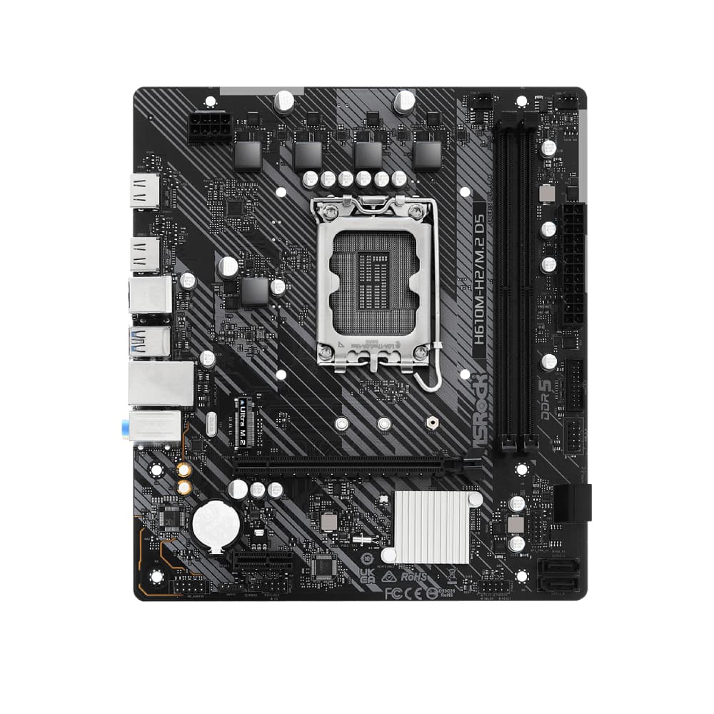 Asrock H610M-H2/M.2 D5 DDR5 Micro-ATX LGA 1700 Motherboard - Image 2