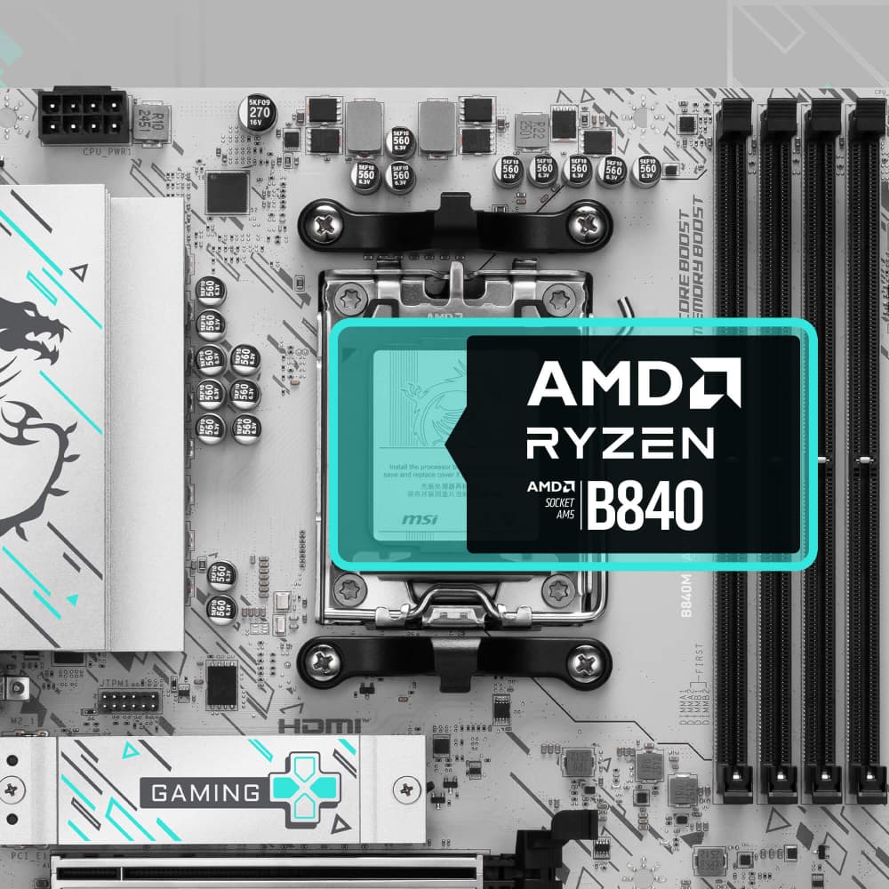 MSI B840M GAMING PLUS WIFI6E micro ATX AMD Socket AM5 Motherboard - Image 4