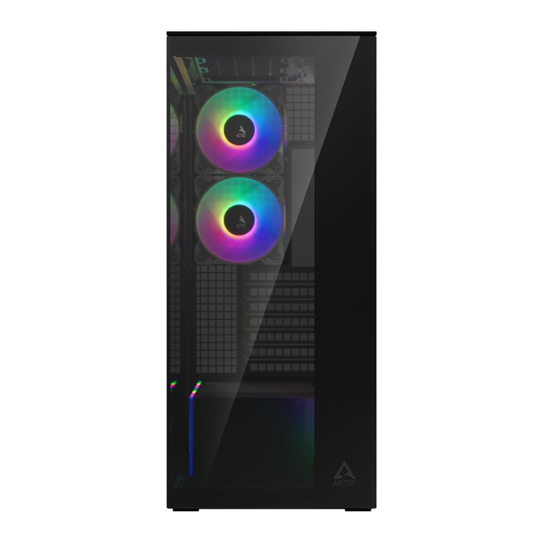 Arctic Xtender ARGB Mirror Tempered Glass Mid Tower PC Case - Black - Image 2