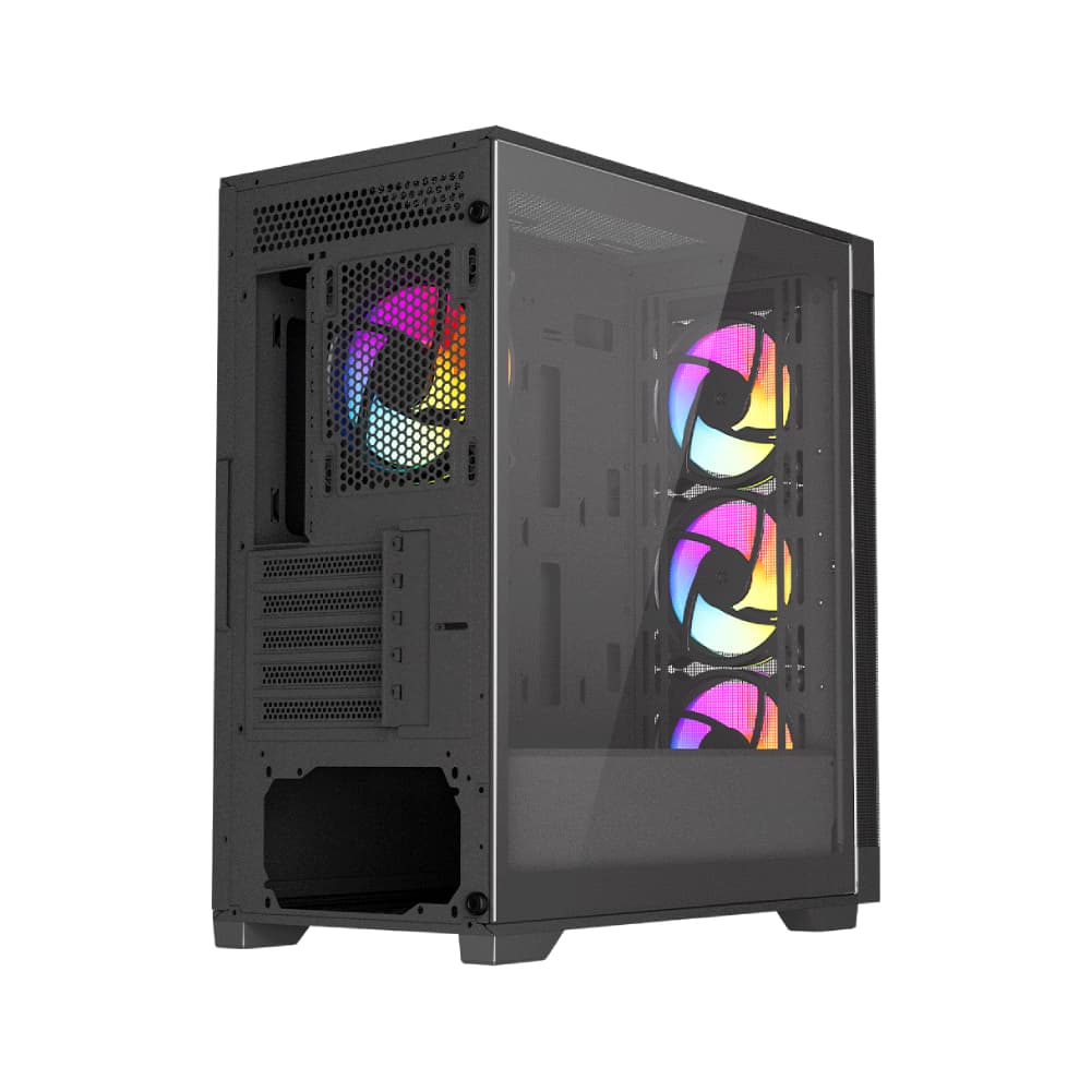 Vida Zephyr V2 Micro-ATX ARGB Tempered Glass Gaming PC Case - Black - Image 5
