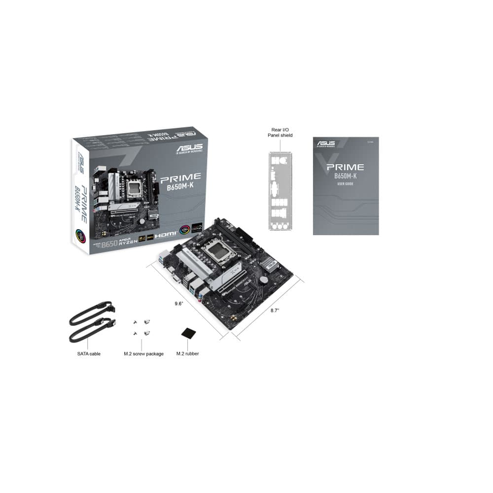 ASUS PRIME B650M-K AMD B650 Socket AM5 micro ATX Motherboard PCIe 5.0 - 90MB1F60-M0EAY0 - Image 7