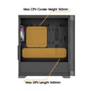 Vida Zephyr V2 Micro-ATX ARGB Tempered Glass Gaming PC Case - Black thumbnail 8