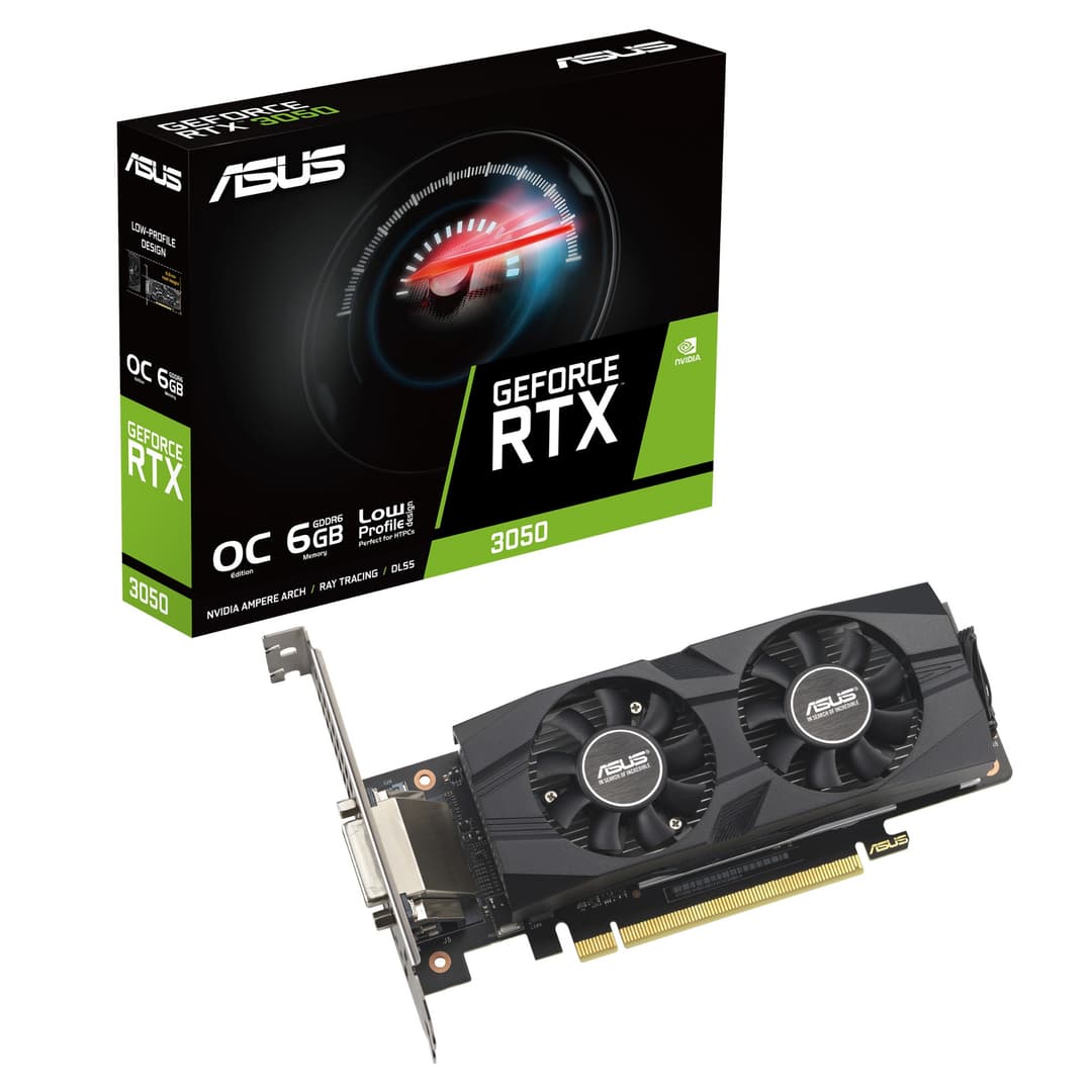 ASUS GeForce RTX 3050 LP BRK OC Edition 6GB GDDR6 Graphics Card PCI Express 4.0 - 90YV0KQ0-M0NA00 - Image 1