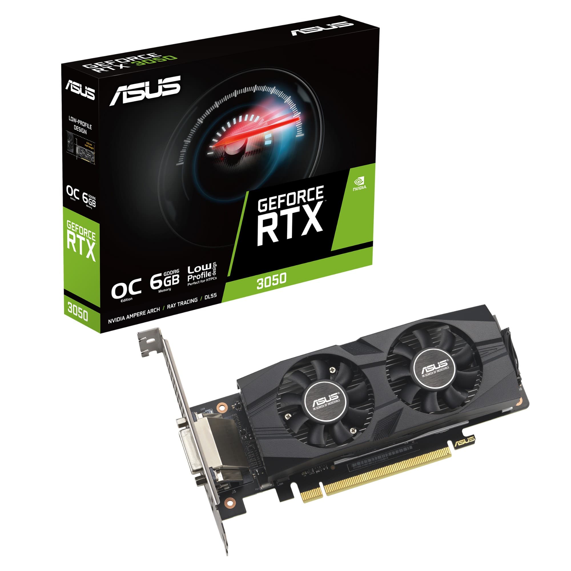 ASUS GeForce RTX 3050 LP BRK OC Edition 6GB GDDR6 Graphics Card PCI Express 4.0 - 90YV0KQ0-M0NA00