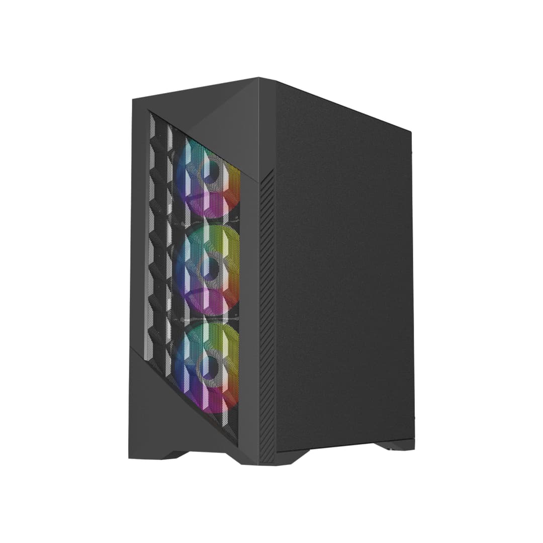 Vida Typhoon ATX ARGB Tempered Glass Gaming PC Case - Black - Image 7